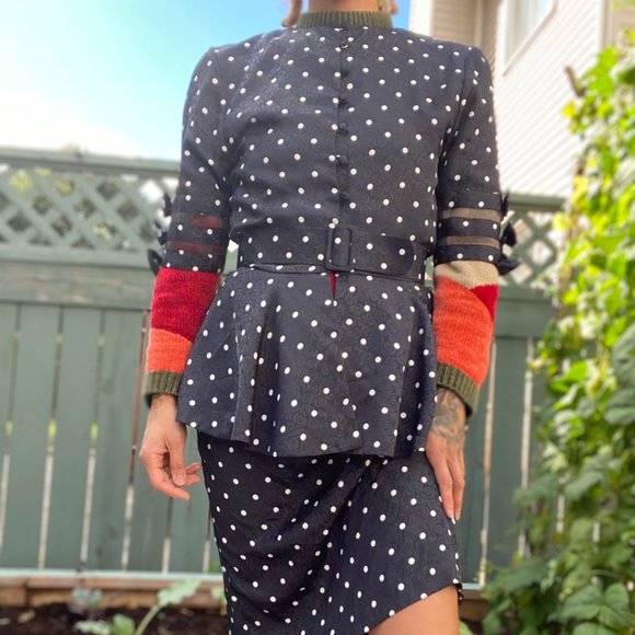 American Vintage Dresses & Skirts - True Vintage polka dot Skirt suit w matching belt